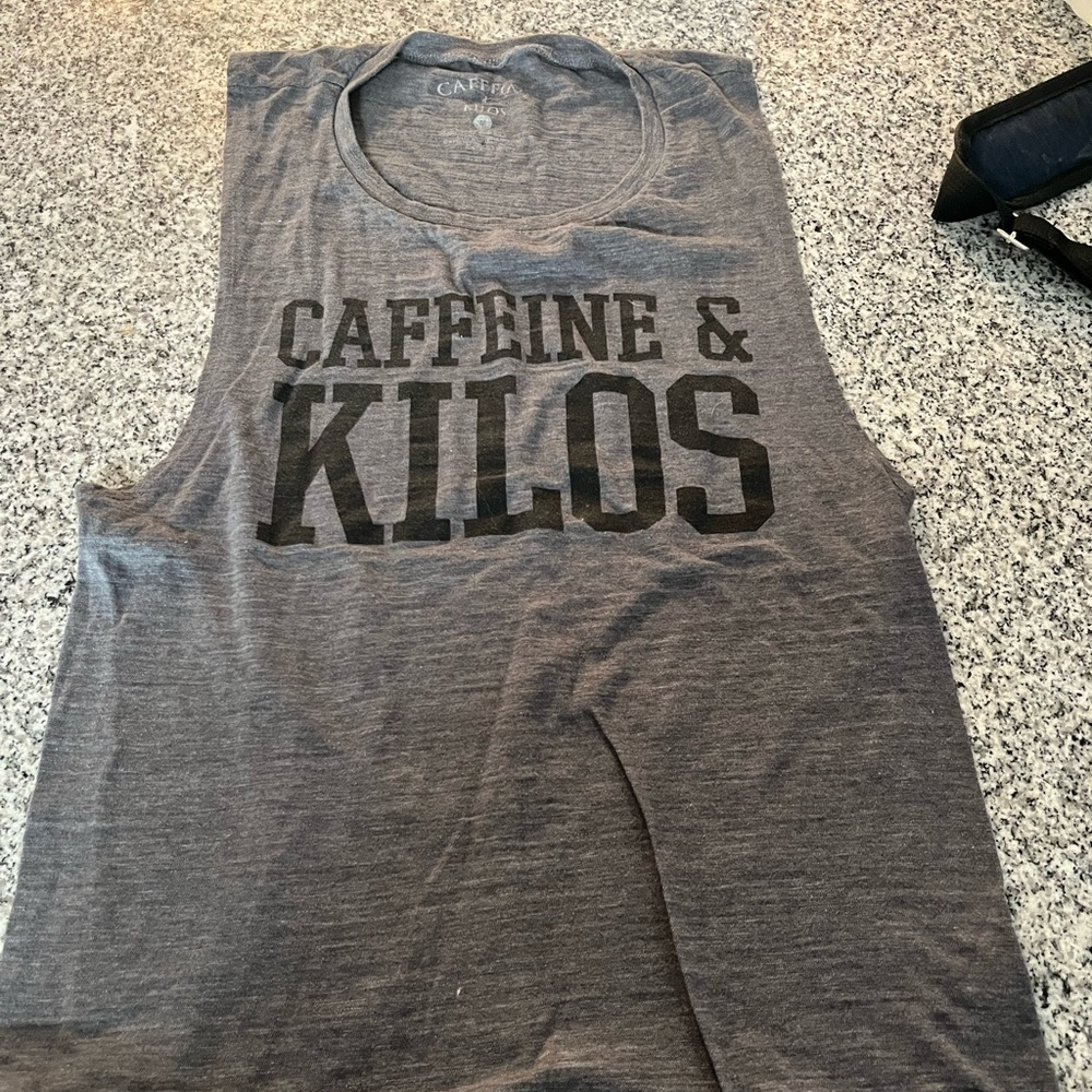 Caffeine and kilos CrossFit tank size medium